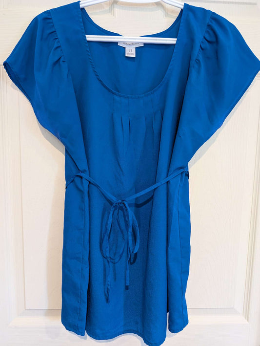 Medium Blue Motherhood Maternity Blouse , Maternity M (8-10)