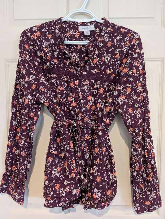 Medium Motherhood Maternity Floral Patterned Blouse, Maternity M (8-10)