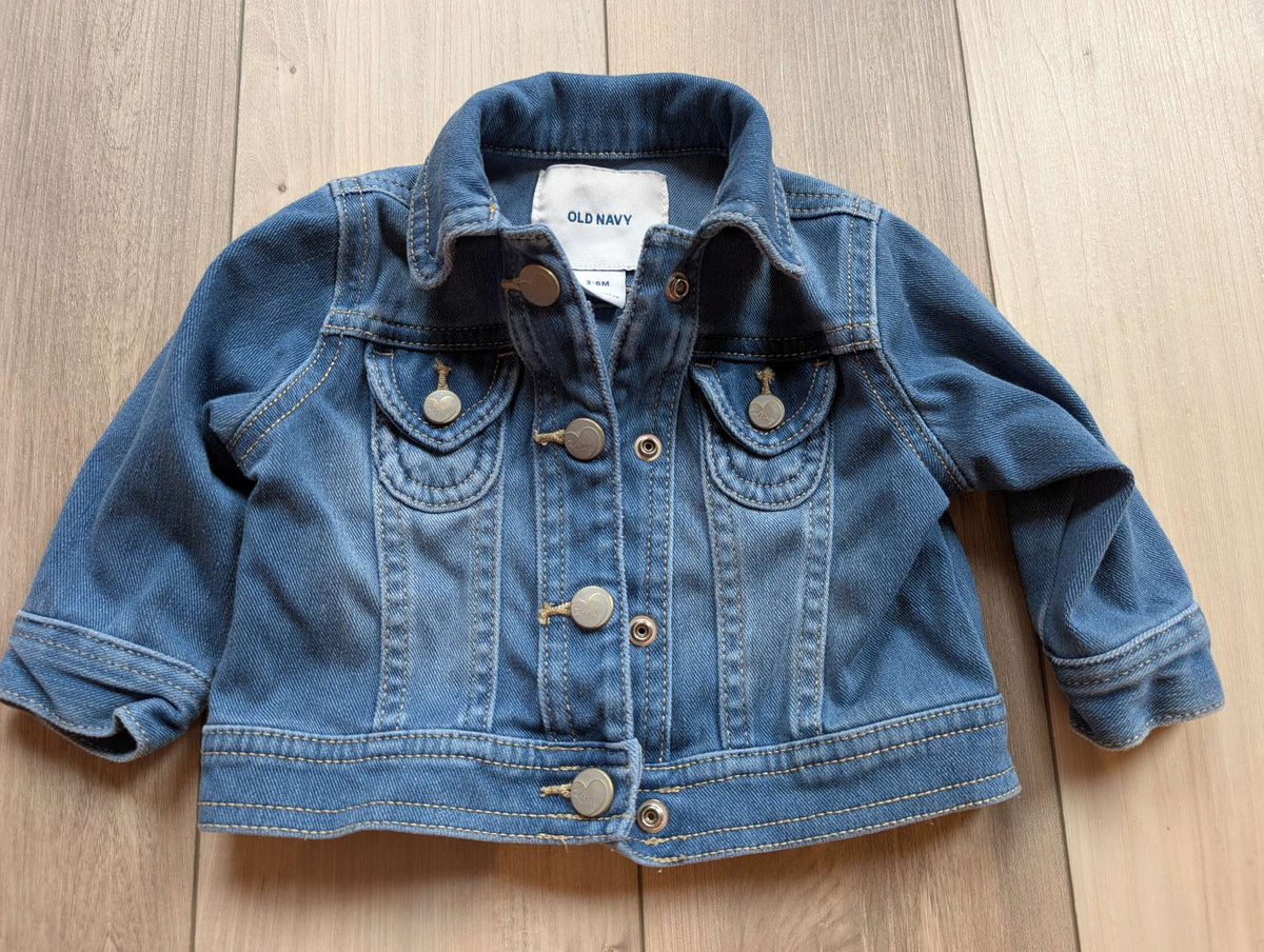 0-3 Month Girls Denim Jacket, Kids 6 Month (3-6M)
