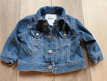0-3 Month Girls Denim Jacket, Kids 6 Month (3-6M)