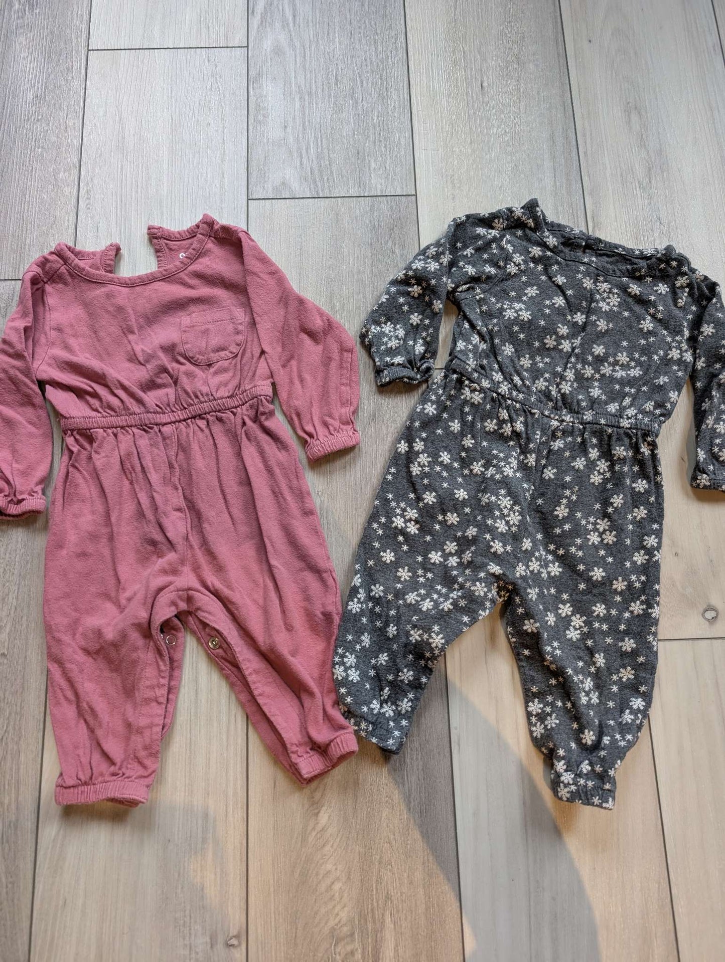 Girls 2-Pack 3-6 Month Jumpsuits, Kids 6 Month (3-6M)