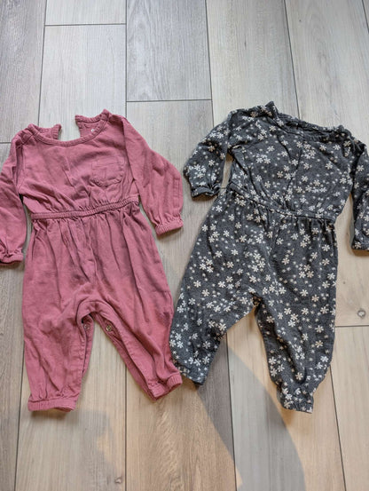Girls 2-Pack 3-6 Month Jumpsuits, Kids 6 Month (3-6M)