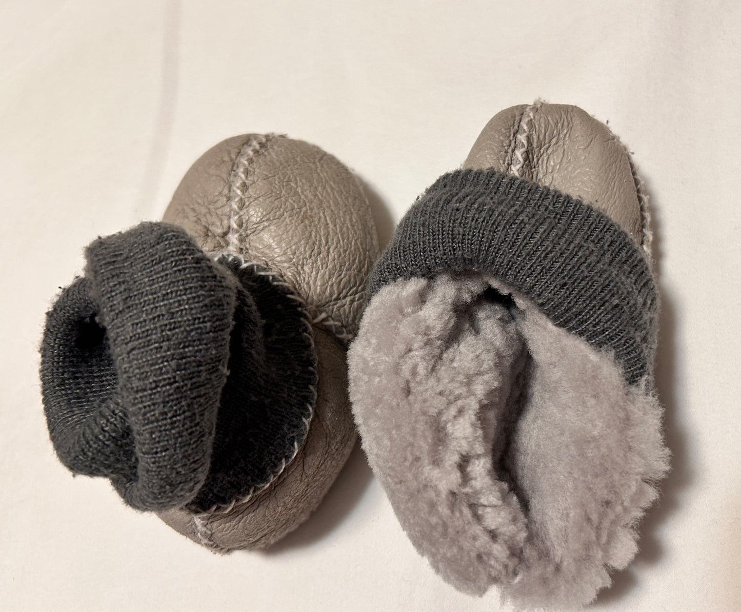 Baby booties, grey, 5 inches length, Shoes 5 (Walkers:12-24 mth)