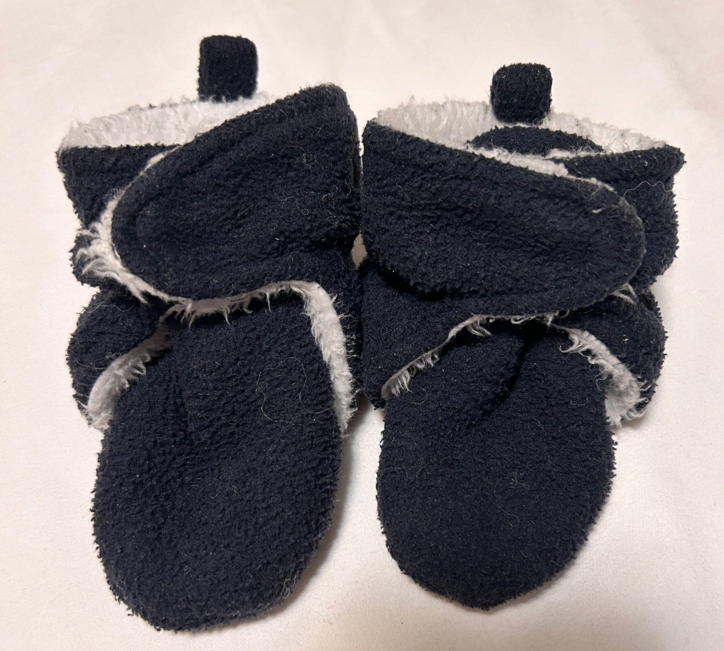 Blue fleecy baby booties 12-18M, Shoes 4.5 (Walkers:12-24 mth)