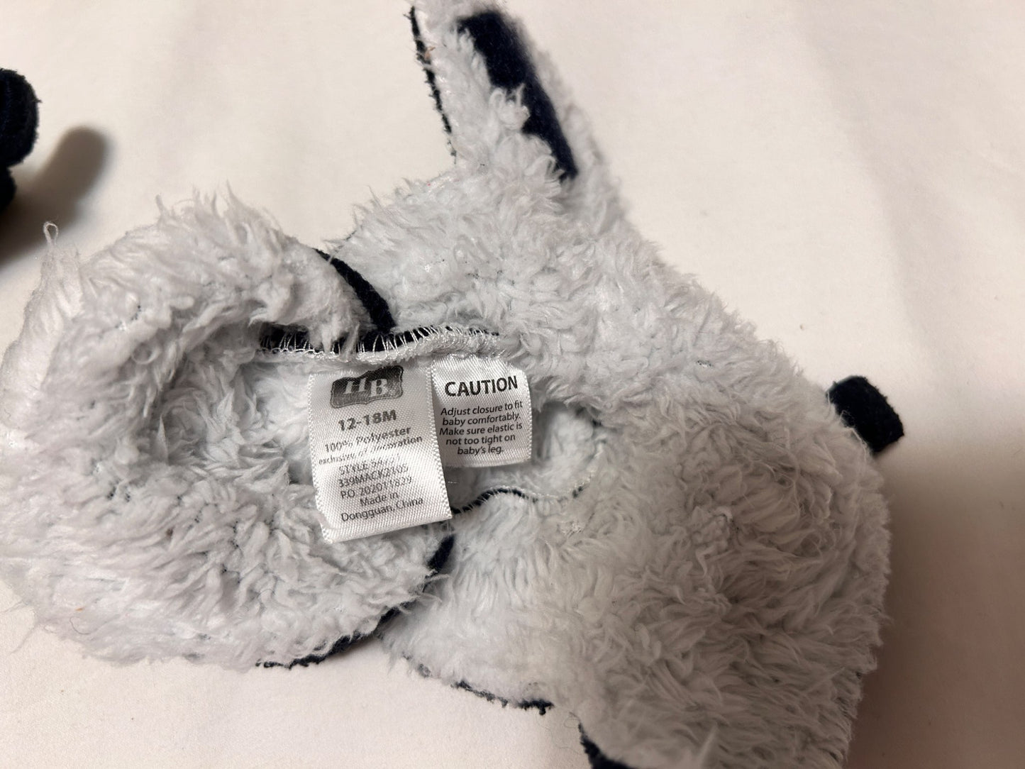 Blue fleecy baby booties 12-18M, Shoes 4.5 (Walkers:12-24 mth)