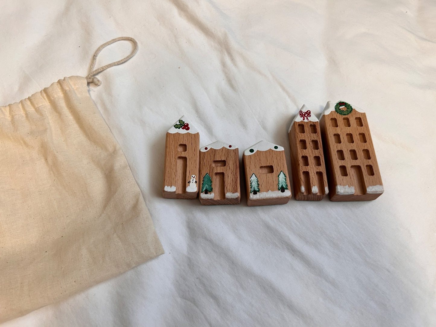 Set of winter summer blocks for small world play