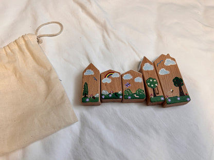 Set of winter summer blocks for small world play
