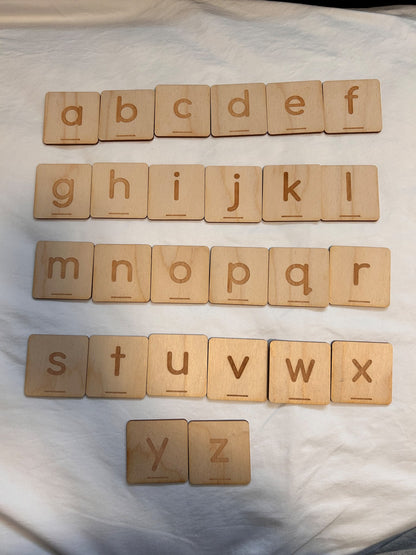 Alphabet wood tiles