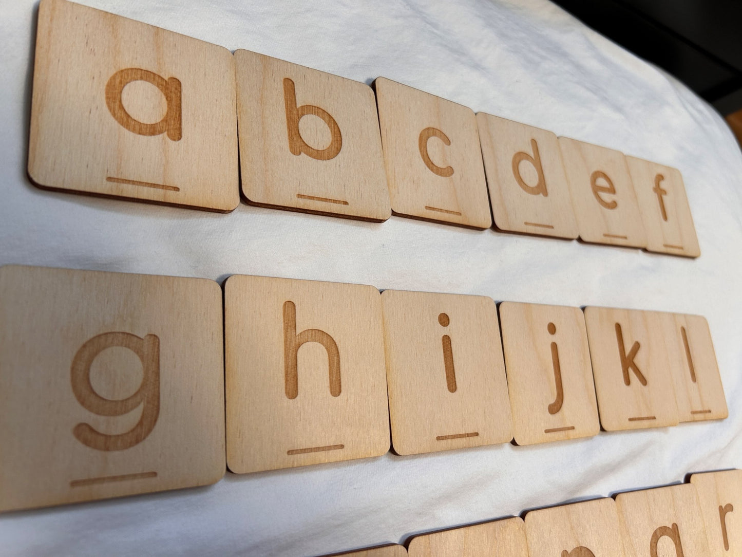 Alphabet wood tiles