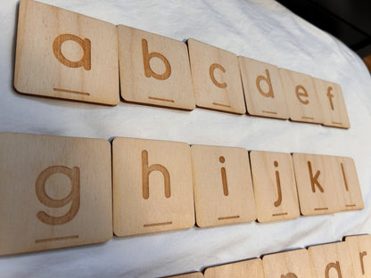 Alphabet wood tiles