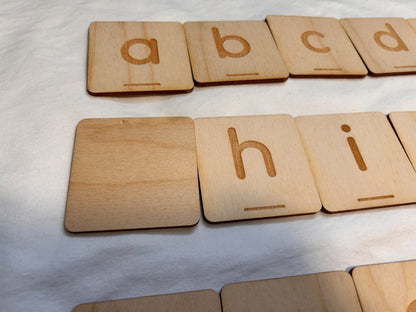 Alphabet wood tiles
