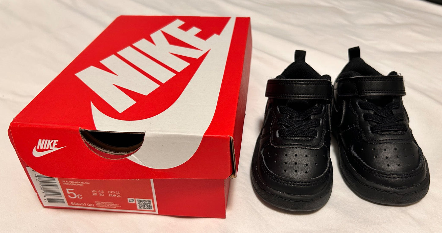 Nike black Court Borough low sneakers size 5C, Shoes 5 (Walkers:12-24 mth)