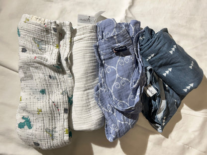 Bundle of 4 swaddles - Petite Pehr, Aden & Anais, Bebe au Lait Copper Pearl, 0-3 Months (Newborn)