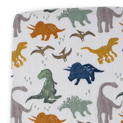 Little Unicorn muslin Dinosaur crib blanket and sheets