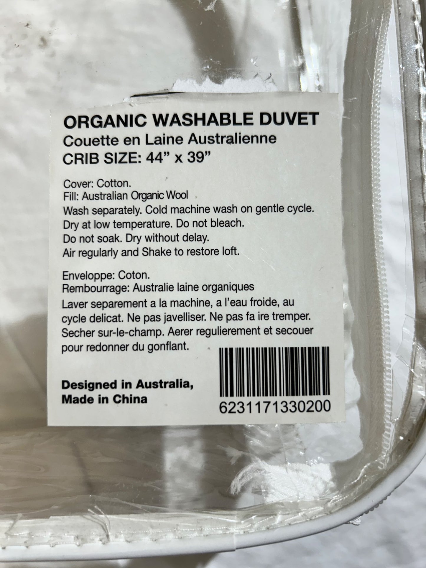 Wool crib comforter