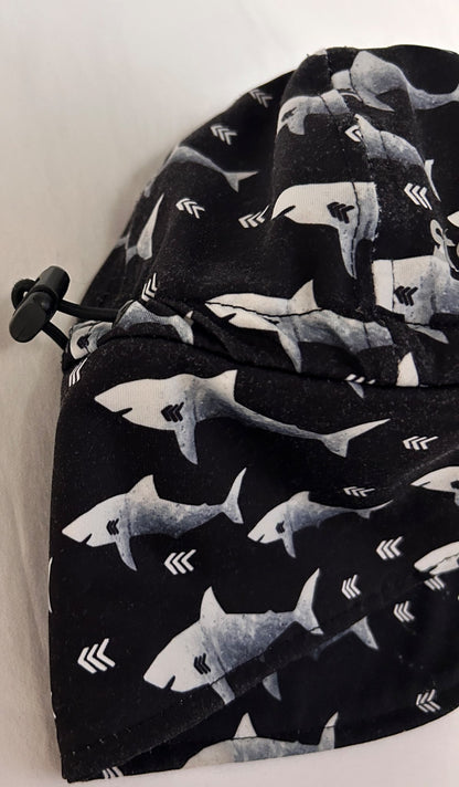 Stonz shark pattern infant sun hat (0-9 months) , Kids 9 Month (6-9M)