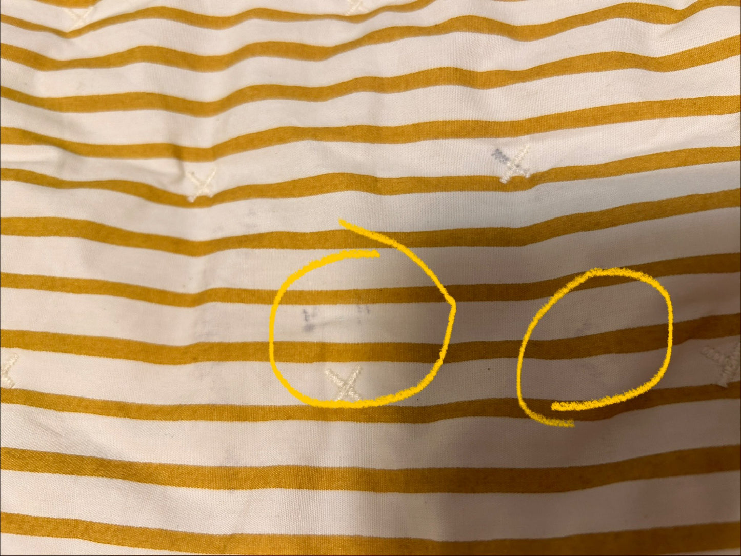Bundle of Pehr yellow stripe "on the go" changing pad, pouch and mini pouch