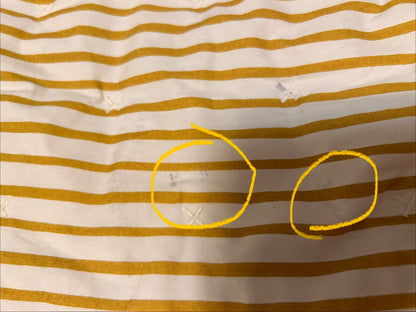 Bundle of Pehr yellow stripe "on the go" changing pad, pouch and mini pouch