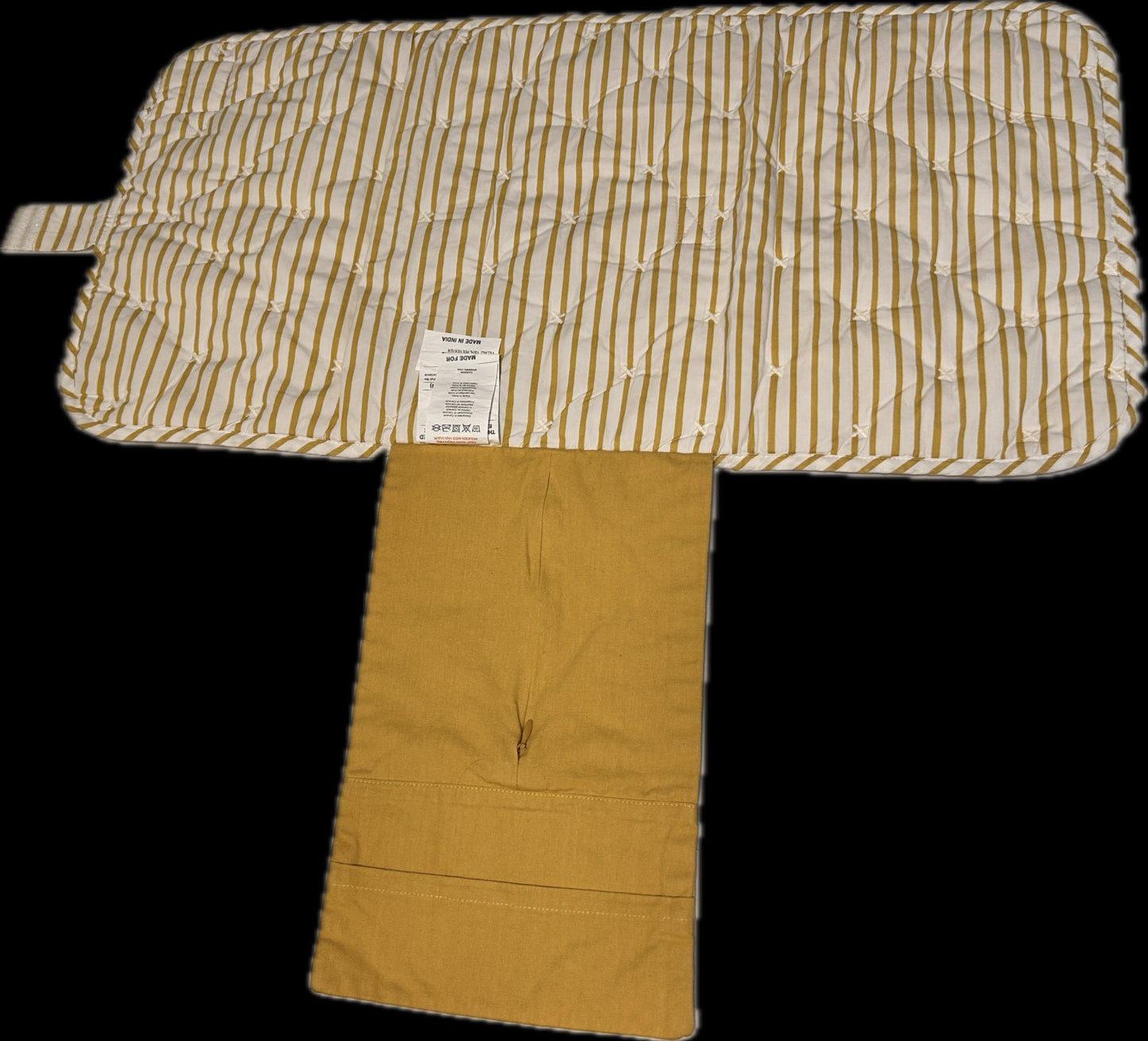 Bundle of Pehr yellow stripe "on the go" changing pad, pouch and mini pouch