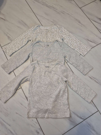 Long Sleeved Shirts with Pair of Pants, Grey/Blue, Various Brands, 9-12M, Kids 12 Month (9-12M)