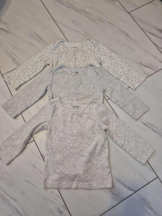 Long Sleeved Shirts with Pair of Pants, Grey/Blue, Various Brands, 9-12M, Kids 12 Month (9-12M)