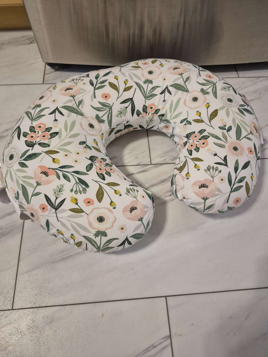 Nursing Pillow for Breastfeeding & Bottle Feeding - Ergonomic C-Shape Design & Removable Washable Cover 0+M
