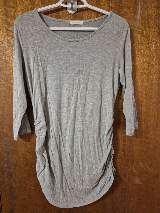 Grey Mid Sleeve Maternity Top, Medium, Maternity M (8-10)