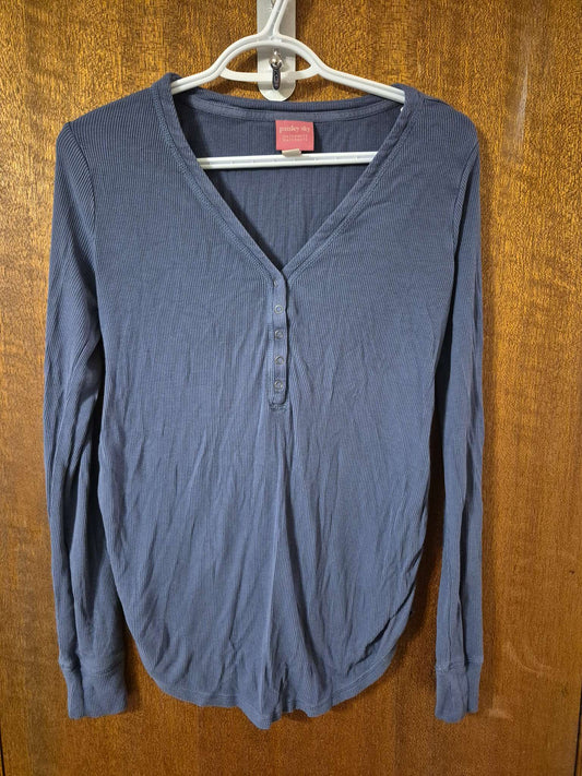 Blue Long Sleeve Maternity/Nursing Top, Medium, Maternity M (8-10)