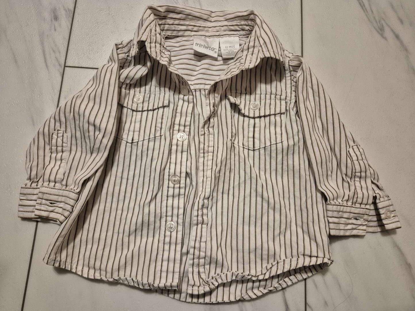 Striped Shirt, Brown Pants, Carters, 9-12M, Kids 12 Month (9-12M)