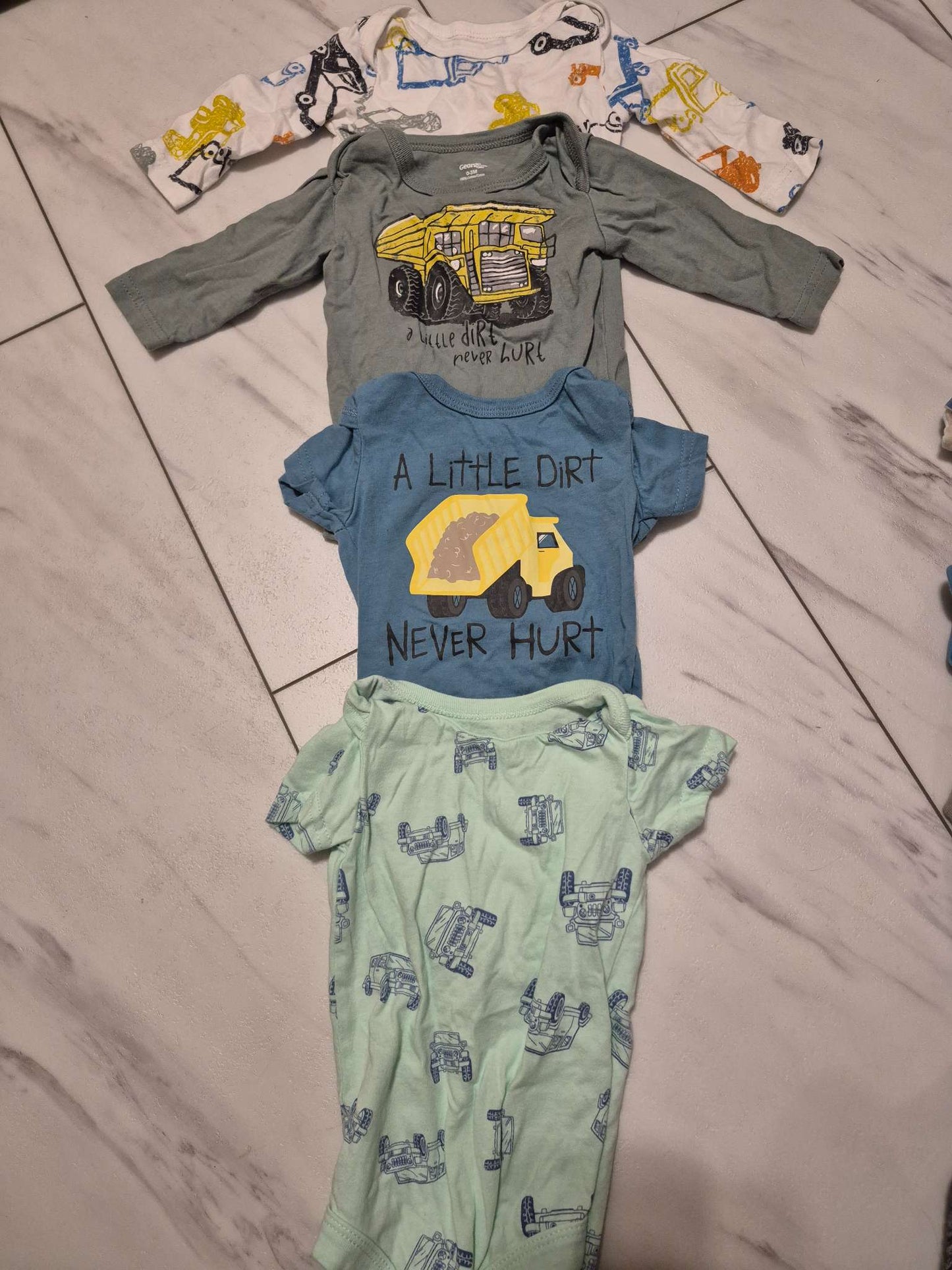 Truck Diaper Shirts, Multicolor, 0-3M, Kids 3 Month (0-3M)