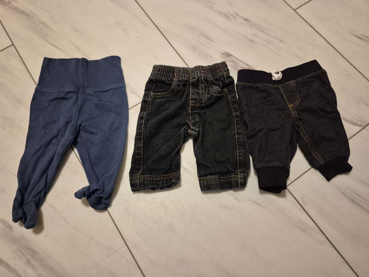 Pants Bundle, Jeans, Blue W/Feet, 0-3M, Kids 3 Month (0-3M)