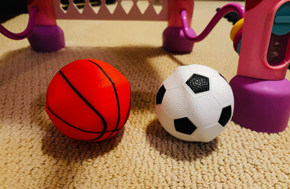 Move2Play Pink Giraffe Basketball Hoop & Soccer Goal Activity Centre