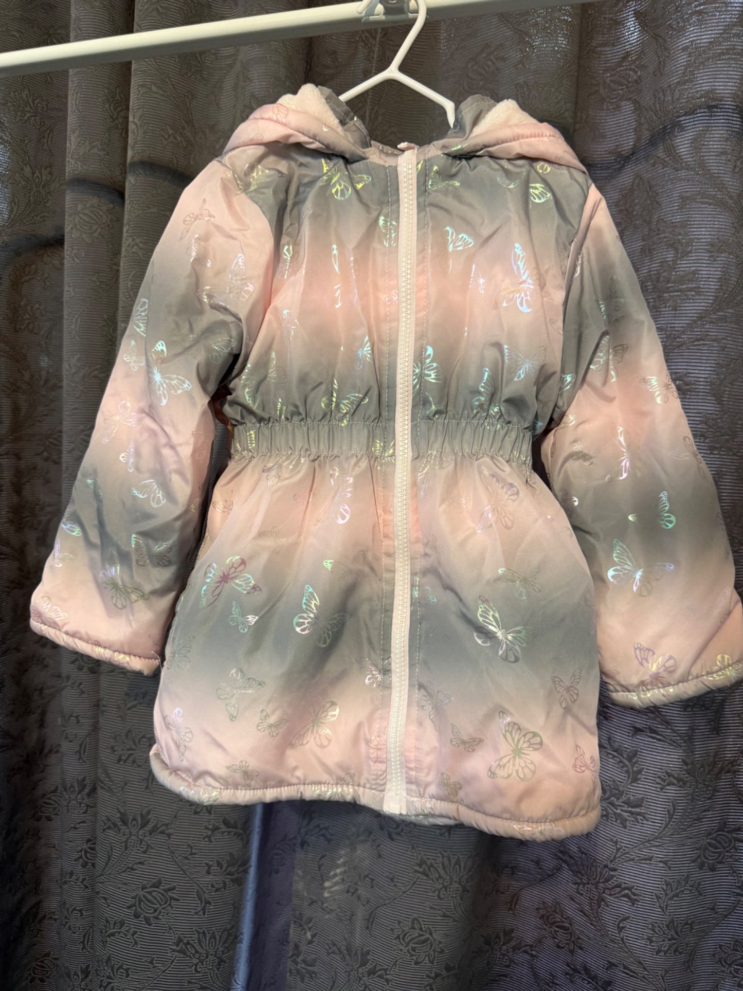 Butterfly Jacket (pink/grey), Kids 5/5T