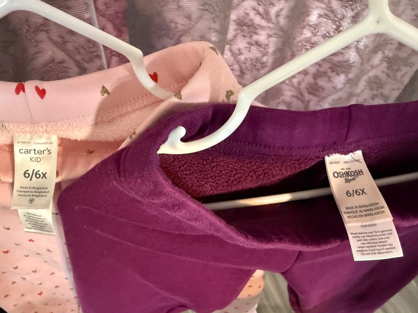 Fuzzy Lined Pants x 2 (pink/purple), Kids 6/6X