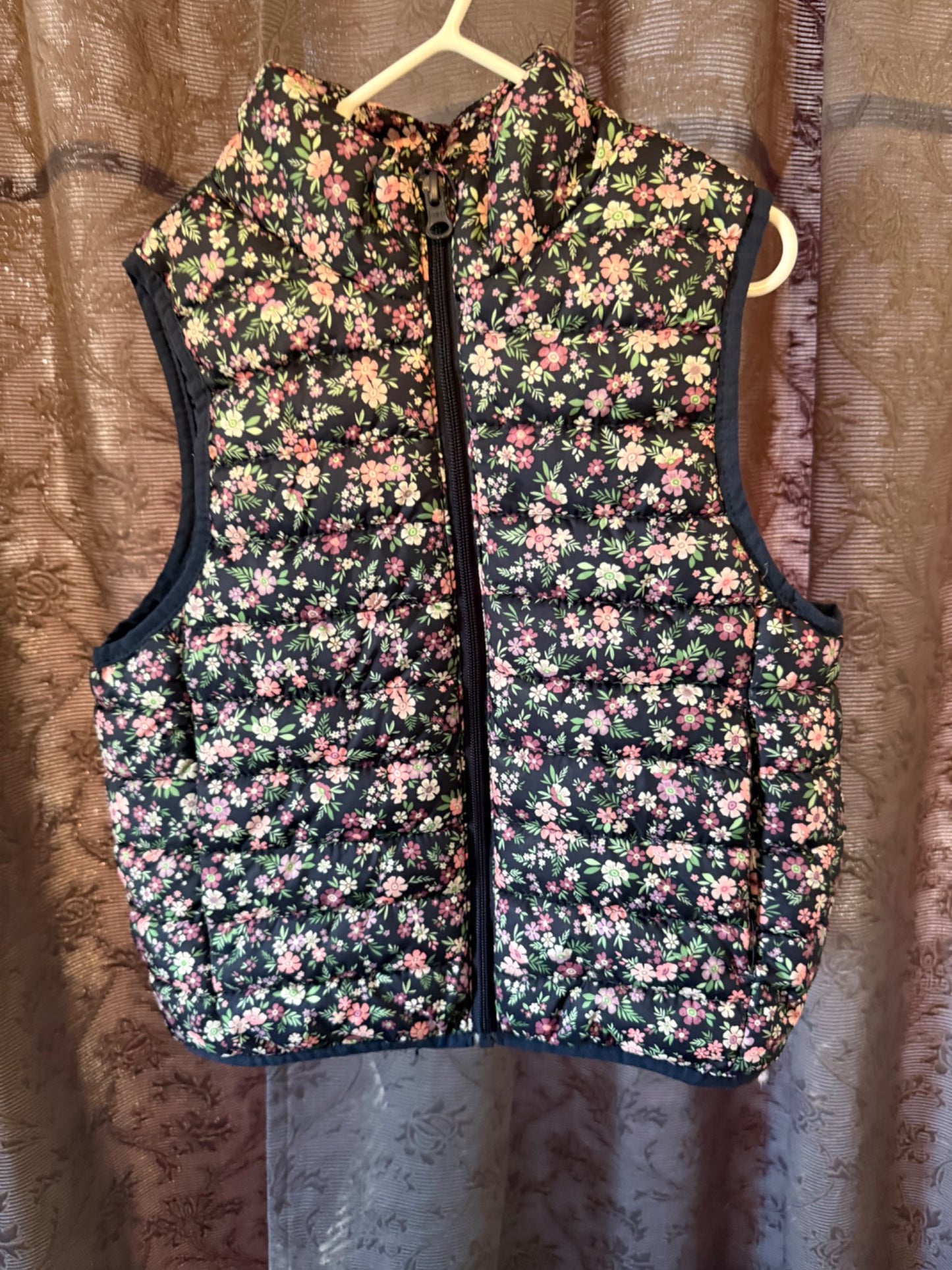 Floral Puffy Vest, Kids 4/4T