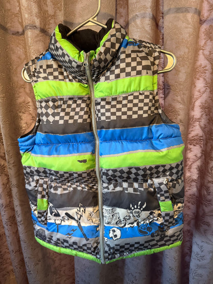 Puffy Vest (blue/black/green), Kids 10