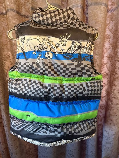 Puffy Vest (blue/black/green), Kids 10