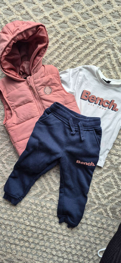 Girls Bench 3 Piece Set, Size 2-3, EUC, Kids 2T