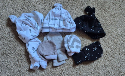 Newborn Hats and Mitts, Kids 3 Month (0-3M)