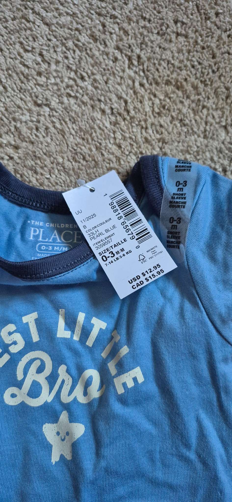 Boys 0-3 Month Short Sleeves, NWT, Kids 3 Month (0-3M)
