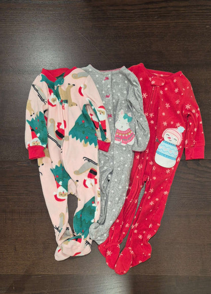 Girls Christmas Onesies, Size 9 months, EUC, Kids 9 Month (6-9M)