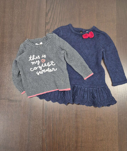 Girls Knitted Sweater and Dress, Size 6-12 months, EUC, Kids 12 Month (9-12M)