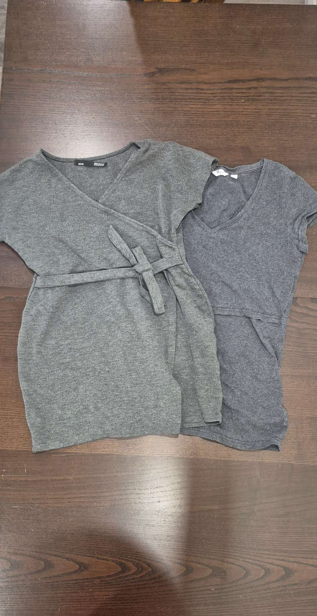 Grey Maternity Short Sleeve Tops, Size Small, EUC, Maternity M (8-10)