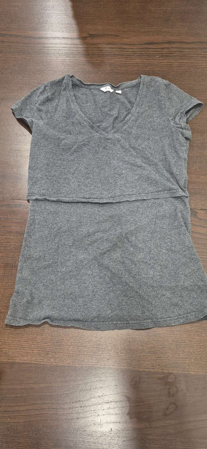 Grey Maternity Short Sleeve Tops, Size Small, EUC, Maternity M (8-10)