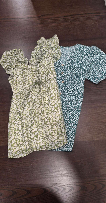 Green Floral Maternity Blouses, Size Small, EUC, Maternity S (4-6)