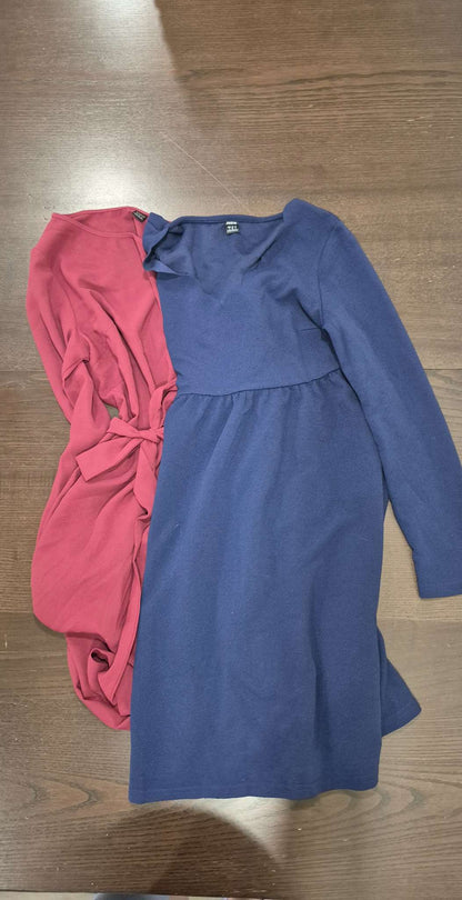 Blue and Red Maternity Dresses. Size Small, EUC , Maternity S (4-6)