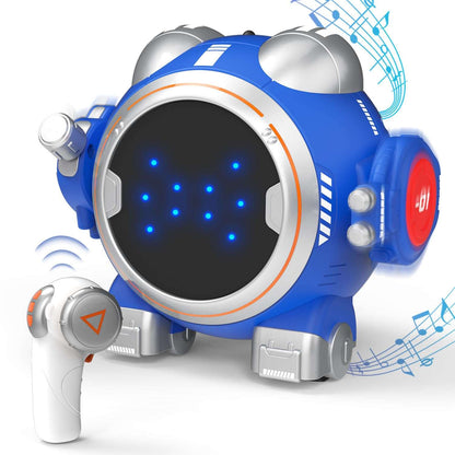 Remote-Controlled Interactive Robot Toy for Kids, Touch Sensor Control, LED Display, Battery Powered, Ages 3+ (Blue)