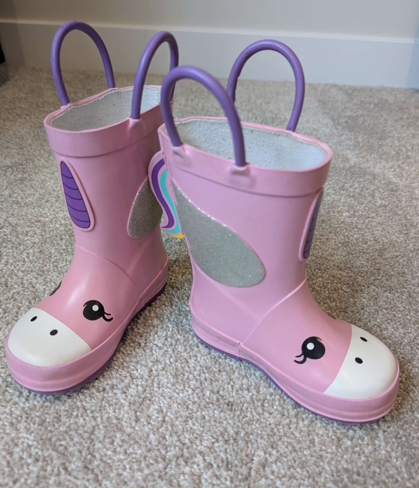 Unicorn rain boots, Shoes 6 (Walkers:12-24 mth)
