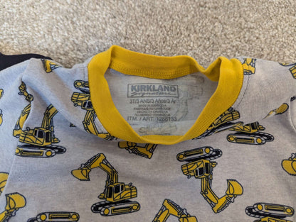 Excavator pajama top set, Kids 3T