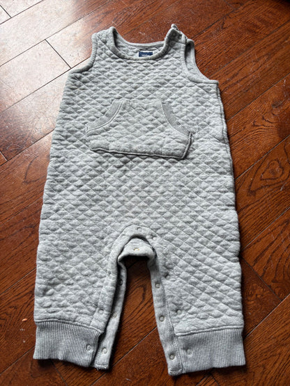 Gap grey quilted overalls 9-12 months, Kids 12 Month (9-12M)